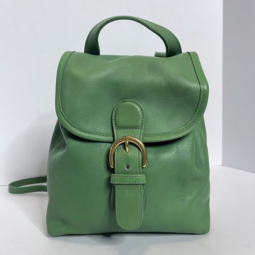 Coach Vintage Pear Green Leather Mini Bantam Backpack Brass Hardware USA - Picture 16 of 16
